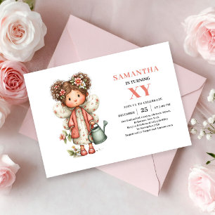 Cute Fairy Girl 2nd Birthday Magical Blush invite