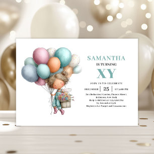 Cute Fairy Girl 2nd Birthday Magical Whimsy invite