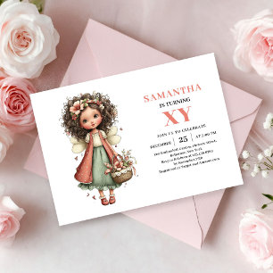 Cute Fairy Girl 6th Birthday Blush Magic invites