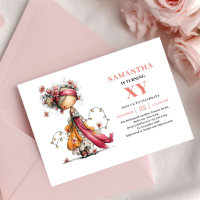 Cute Fairy Girl 6th Birthday Pink Blush invitation