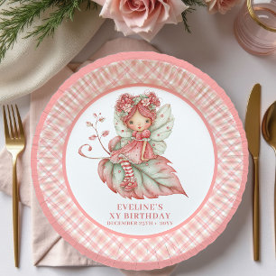 Cute Fairy Girl Birthday Pastel Pink paper plates