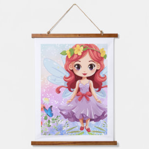 Cute Fairy Girl Floral Wall Hanging Poster Whims Tapestry
