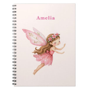 Cute Fairy Girl in Pink Dress Whimsical Notebook
