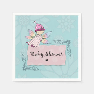 Cute Fairy Girls Baby Shower Paper Napkins