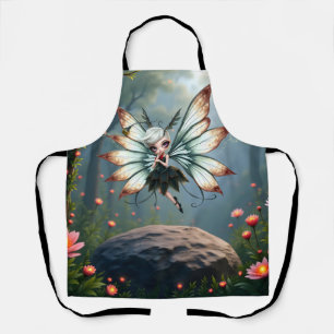 Cute Fairy Guardian in Magical Forest Apron