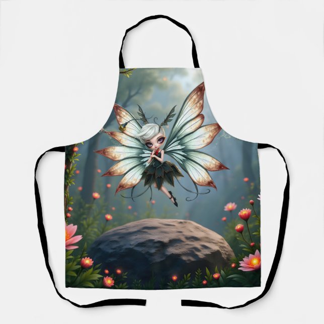 Cute Fairy Guardian in Magical Forest  Apron (Front)