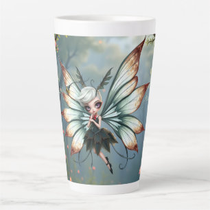 Cute Fairy Guardian in Magical Forest  Latte Mug