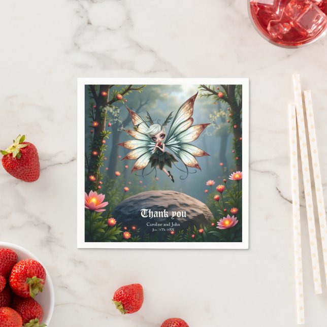 Cute Fairy Guardian in Magical Forest  Napkin (Insitu)