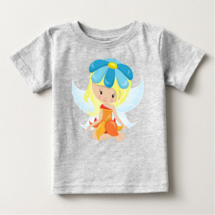 Cute Fairy, Magic Fairy, Blonde Hair, Flowers Baby T-Shirt