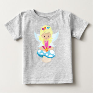 Cute Fairy, Magic Fairy, Blonde Hair, Mushroom Baby T-Shirt