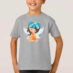 Cute Fairy, Magic Fairy, Brown Hair, Flowers T-Shirt
