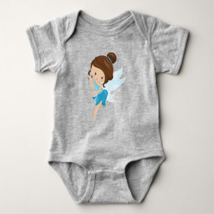 Cute Fairy, Magic Fairy, Forest Fairy, Brown Hair Baby Bodysuit