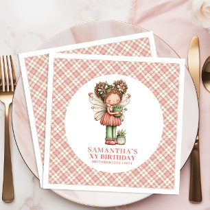 Cute Fairy Magical Floral 5th Birthday Party   Napkin