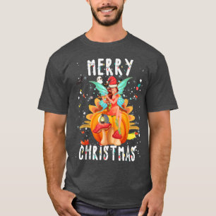 Cute Fairy Merry Christmas light Cool Fairy Xmas P T-Shirt