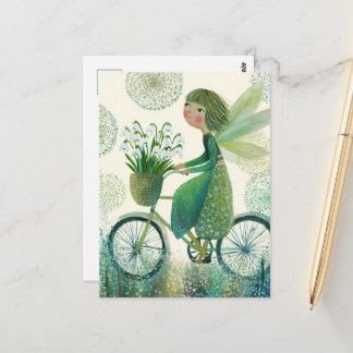 Cute Fairy on a bike Postcard