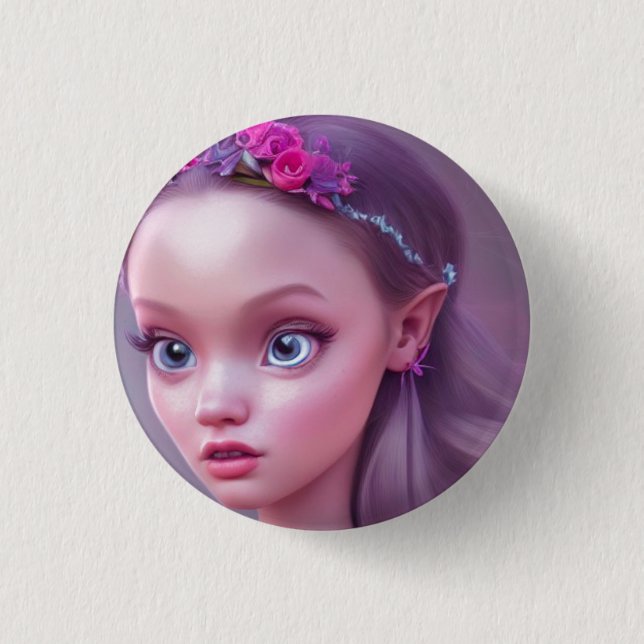 Cute Fairy Princess Button (Front)