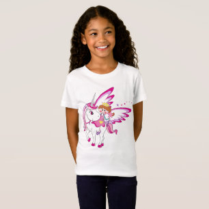 Cute Fairy Princess on Unicorn – Magical Kids Fant T-Shirt