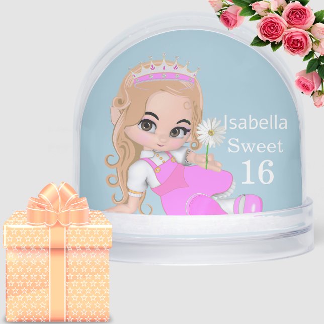 Cute Fairy Princess Sweet Sixteen Snow Globe  (Creator Uploaded)