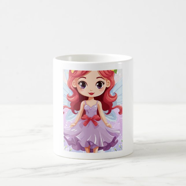 Cute Fairy Princess Whimsical Aesthetic Ceramic  Coffee Mug (Center)