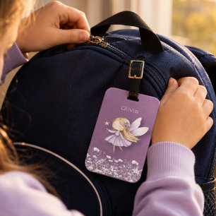 Cute Fairy Purple Girls Luggage Tag