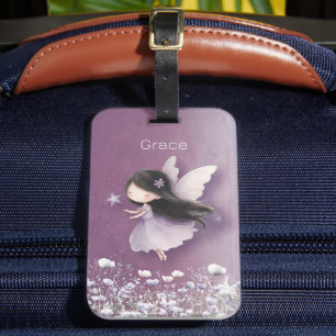 Cute Fairy Purple Girls Luggage Tag