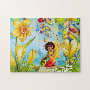 Cute Fairy With A Ladybug_GC - Jigsaw Puzzle