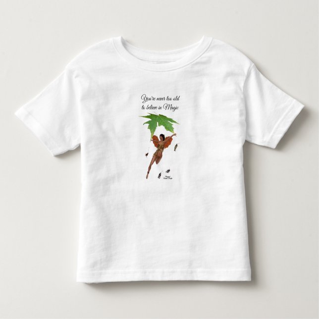 Cute Fairy With Brown Wings Girls Toddler T-Shirt (Front)