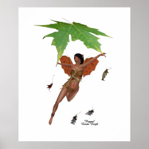 Cute Fairy With Brown Wings Poster
