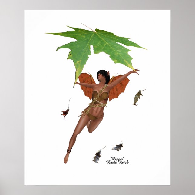 Cute Fairy With Brown Wings Poster (Front)