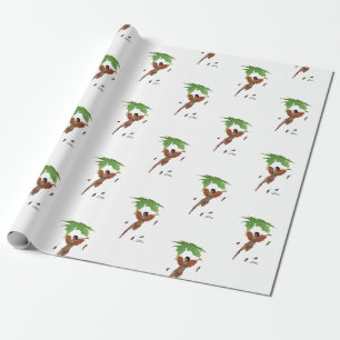 Cute Fairy With Brown Wings Wrapping Paper