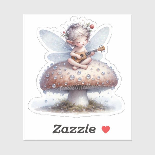 Cute Fairy with Viola on Mushroom Birthday (Sheet)