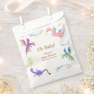 Cute Fairytale Magic Dragon Baby Shower Favour Bags