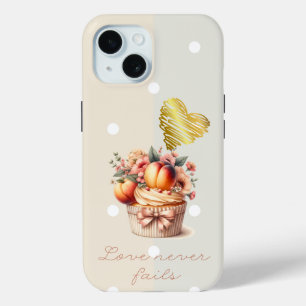 Cute Faith Dot Fruit Floral Cupcake Gold Heart iPhone 15 Case