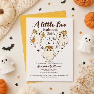 Cute Fall A Little Boo Is Almost Due Baby Shower Invitation