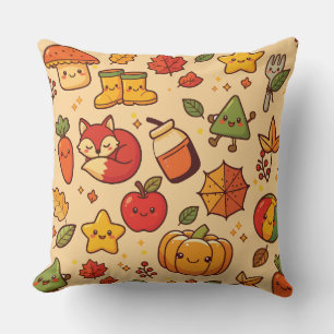 Cute Fall Autumn Preschool Teacher Elements Patter Cushion
