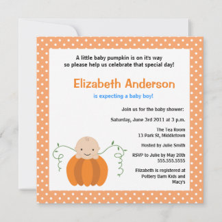 Cute Fall Baby Shower Invitation - Boy