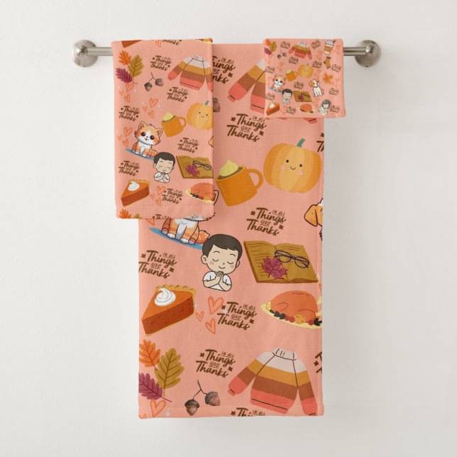 Cute Fall Bath Towel set (Insitu)