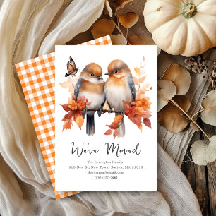 Cute Fall Birds We've Moved Address Announcement