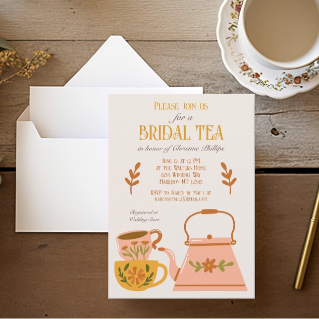 Cute Fall Bridal Tea Party Invitation (Creator Uploaded)