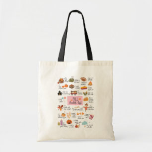 Cute Fall Canvas Tote Fall Bucket List
