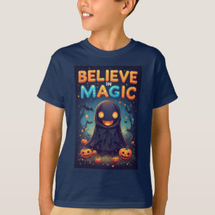 Cute Fall Character Wearing Pumpkin Halloween T-Shirt