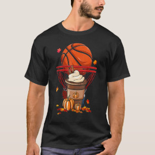 Cute Fall Coffee Pumpkin Spice Latte Basketball T-Shirt