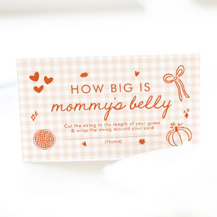 Cute Fall Cutie Pie How Big is Mummy's Belly Game Enclosure Card