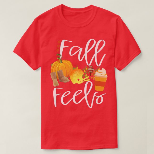cute fall football boots autumn pumpkin spice Hall T-Shirt (Design Front)