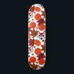 Cute Fall Fox Pumpkin Acorn Maple Leaf Watercolor Skateboard<br><div class="desc">This cute and cool pattern is perfect for the fall and autumn season. It features a hand-painted red, black, and white cute fox; brown, chestnut, and burgundy red watercolor leaves; little brown acorns, and orange pumpkins on top of a simple white background. Its artsy, modern, adorable, unique, and original. Stylize...</div>