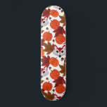 Cute Fall Fox Pumpkin Acorn Maple Leaf Watercolor Skateboard<br><div class="desc">This cute and cool pattern is perfect for the fall and autumn season. It features a hand-painted red, black, and white cute fox; brown, chestnut, and burgundy red watercolor leaves; little brown acorns, and orange pumpkins on top of a simple white background. Its artsy, modern, adorable, unique, and original. Stylize...</div>