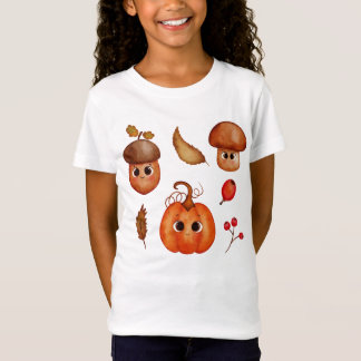 Cute Fall Friends Kids T-Shirt | Kawaii Autumn