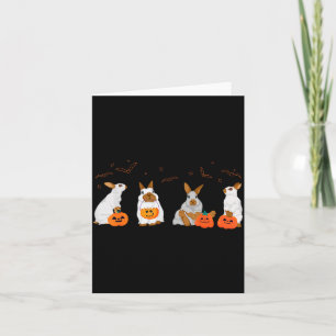 Cute Fall Ghost Bunny Rabbit Halloween Costume Card