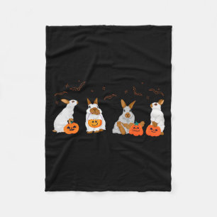 Cute Fall Ghost Bunny Rabbit Halloween Costume Fleece Blanket