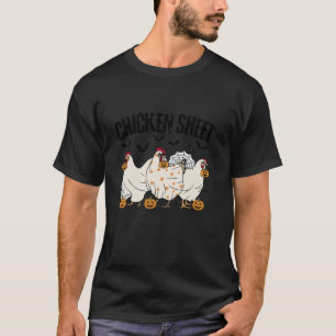 Cute Fall Ghost Chicken Sheet Halloween Pumpkin Fa T-Shirt